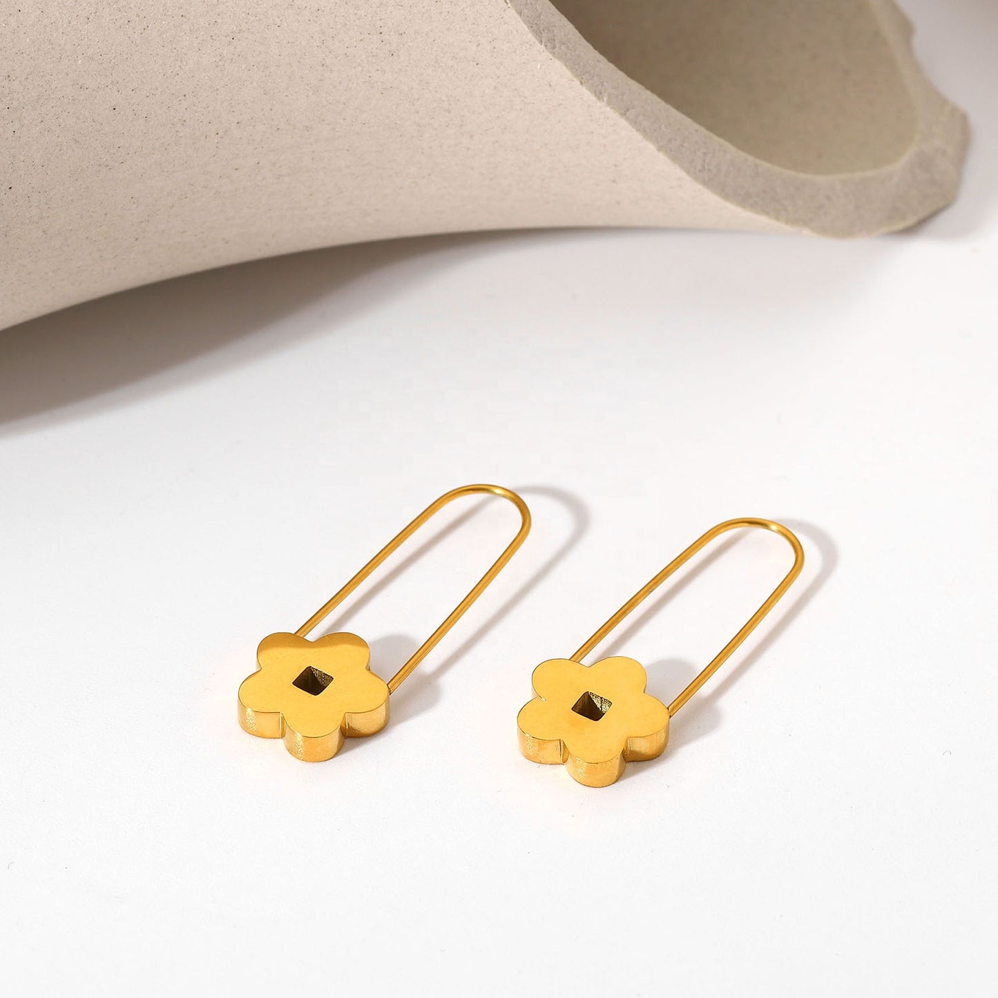 Earrings- Floral (paperclip)