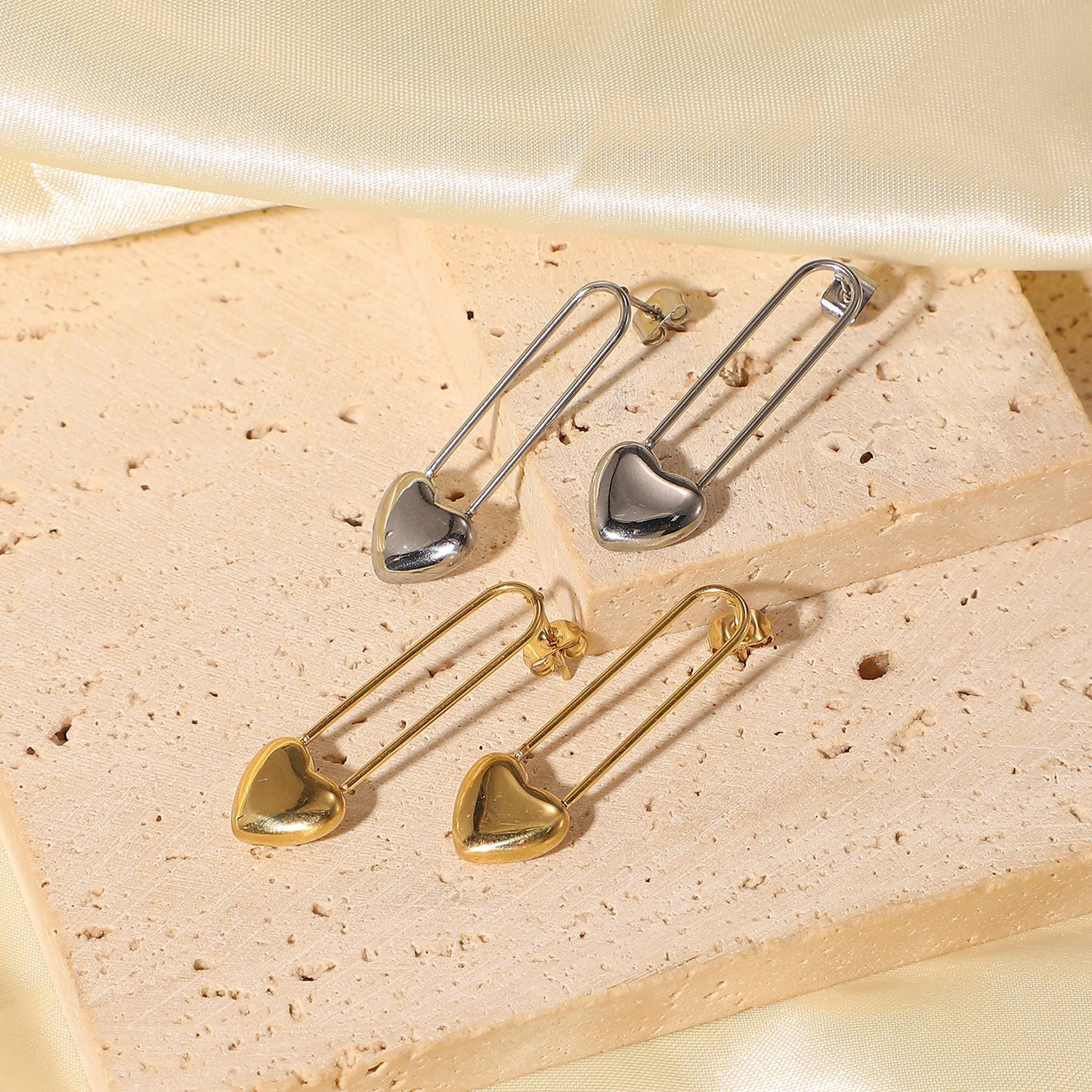 Earrings Paper Clips - Heart