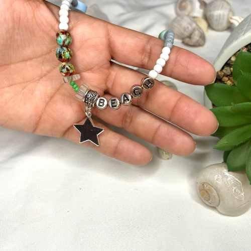 Bead Necklace - Fun Edition- 🌸 Star-Orange Clasp