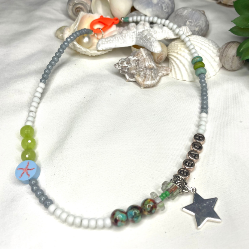Bead Necklace- Fun Edition- Star Yellow Clasp
