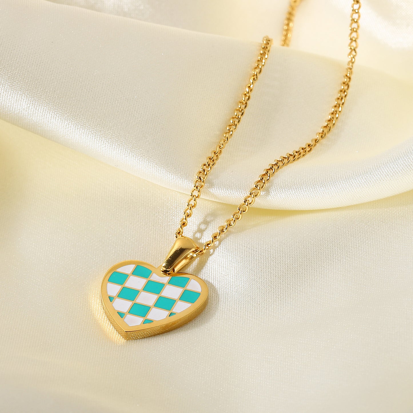Checkers Necklaces ( Green)