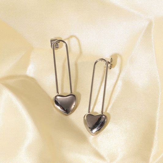 Earrings Paper Clips - Heart