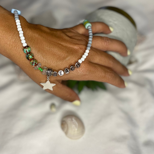 Bead Necklace - Fun Edition- 🌸 Star-Orange Clasp
