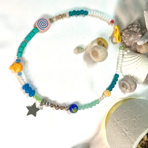 Bead Necklace- Fun Edition- Star Yellow Clasp
