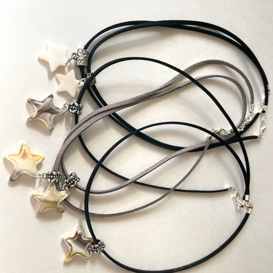 Synthethic Leather- Flamenco Necklace- Star
