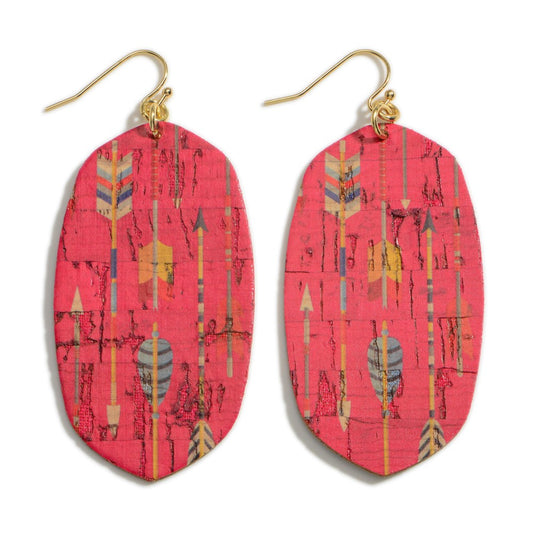 Boho Earrings -Oval (Cork)